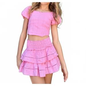 NEW FLOWERS BY ZOE bobbie eyelet skirt in pink